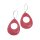 Stingray Leather Teardrop Calar,Rose Pink Polished Earrings,925 Sterling Silver 53x38mm