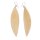 Earrings made of WhiteHorn, Leaf design Matt 73x22mm,925 Sterling Silver