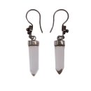 Earrings made of White Crystal Stone 22mm,925 Sterling...