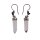 Earrings made of White Crystal Stone 22mm,925 Sterling Silver