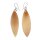 Earrings made of White Horn, Leaf design Shiny 45x15mm, 925 Sterling Silver