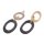 Ohrringe gefertigt aus White Horn and Black matted oval ring with Ear studs silver 30-40mm