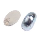 Abalone Muschel Cabochon Cut,Oval Blue 25x15mm with Ear...