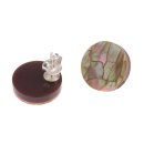 Brownlip Shell Cabochon Cracking Flat Round 15mm with Ear...