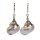 Silver Mouth Shell Earrings with Lever Back Gold 30mm