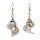 Silver Mouth Shell Earrings with Shepherds Crook Gold 35mm