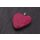 Rochenleder Anhänger Fuschia Polished / 925 Sterling Silber / Heart 40mm