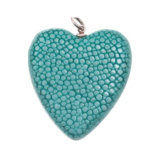 Stingray Pendant Pool Green Polished / 925 Sterling Silber / Heart 40mm