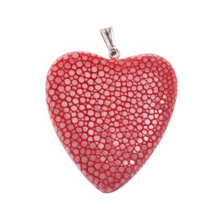 Stingray Pendant Red Strawberry Polished / 925 Sterling Silber / Heart 40mm