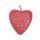 Rochenleder Anhänger Red Strawberry Polished / 925 Sterling Silber / Heart 40mm