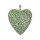 Rochenleder Anhänger Summer Green Polished / 925 Sterling Silber / Heart 40mm