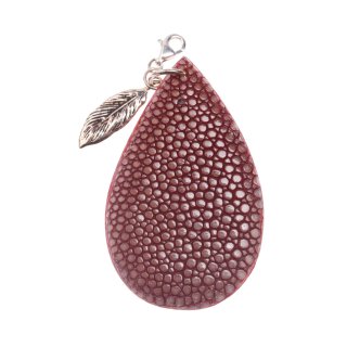 Stingray Pendant Burgundy Polished / 925 Sterling Silber / Teardrop 55mm