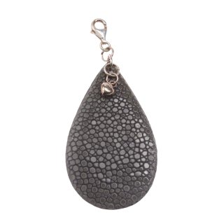 Stingray Pendant Grey Polished / 925 Sterling Silber / Teardrop 55mm