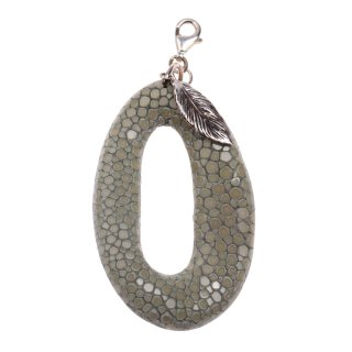Stingray Pendant Grey Polished / 925 Sterling Silber / Wavy Teardrop 55mm