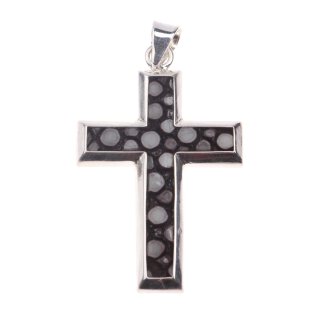 Stingray Pendant Dark Brown Polished / 925 Sterling Silber / Cross 30x20mm