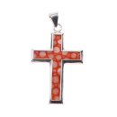 Stingray Pendant Orange Polished / 925 Sterling Silber /...