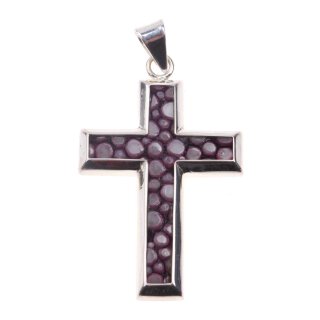 Stingray Pendant Violet Polished / 925 Sterling Silber / Cross 30x20mm