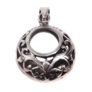 925Sterling Silber Round Drop Carving Charm Pendant 22mm