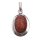 925 Sterling Silber Pendant with Coral / 28x17mm