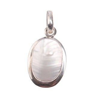 925 Sterling Silber Pendant with Abalone Shell / 28x17mm