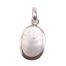 925 Sterling Silber Pendant with Abalone Shell / 28x17mm