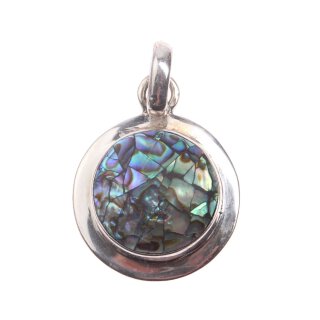 925 Sterling Silber Pendant with Paua Shell / 25x20mm