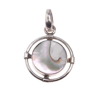 925 Sterling Silber Pendant with Abalone Shell / 36mm