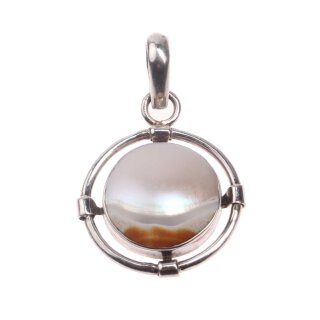 925 Sterling Silber Pendant with Abalone Shell / 37mm