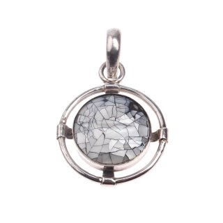 925 Sterling Silber Pendant with Abalone Shell / 37mm