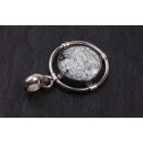 Kettenanhänger aus Muschel Abalone + 925 Sterling Silber charm / 37mm