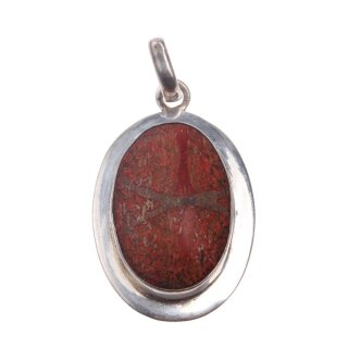 925 Sterling Silber Pendant with Coral / 37x24mm
