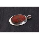 925 Sterling Silber Pendant with Coral / 37x24mm
