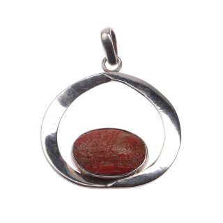 925 Sterling Silber Pendant with Coral / 35mm