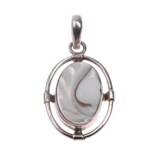 925 Sterling Silber Pendant with Abalone shell / 44x36mm