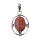 925 Sterling Silber Pendant with Coral / 44x36mm