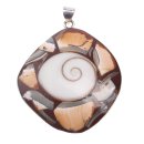 925 Sterling Silber Pendant with Shell 50x40mm