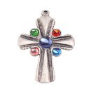 Handmade Stainless Steel Pendant with Glass Beads 100x68mm