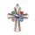 Handgefertiger Kreuz Schmuckanhänger mit Glas Perlen / 100x68mm