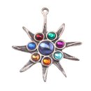 Handmade Stainless Steel cross endant with Glass Beads 86mm