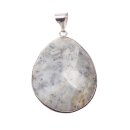 Black & White Jasper Stone Pendant Teardrop  40x30mm
