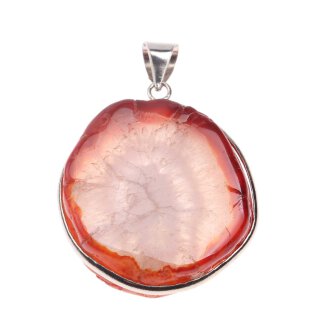 Red Line Agate Stone Pendant 30mm