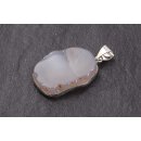 Grey Agate Stone Pendant 30mm