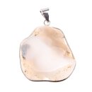 Grey Agate Stone Pendant 35x30mm