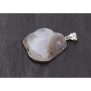 Grey Agate Stone Pendant 35x30mm