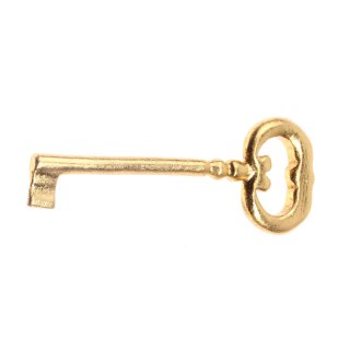 Key Pendant / Wood Gold Plated Handmade 120mm