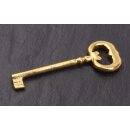 Key Pendant / Wood Gold Plated Handmade 120mm