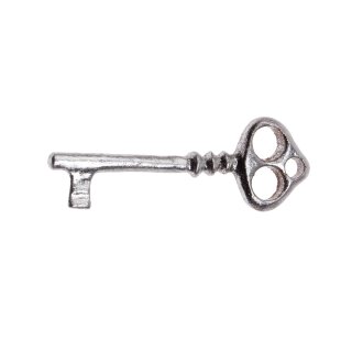 Key Pendant / Wood Silber Plated Handmade 50mm