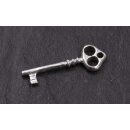 Key Pendant / Wood Silber Plated Handmade 50mm