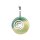 grüner Achat Stein Anhänger Donut 28mm / Spirale aus versilbertem Messing