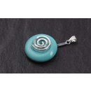 SYN. Turquoise Stone Anhänger Donut 28mm Spirale aus...